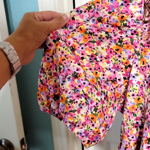 Primark NWT Floral Boho Balloon Sleeve Mini Dress Women's Size XL - Picture 6 of 16